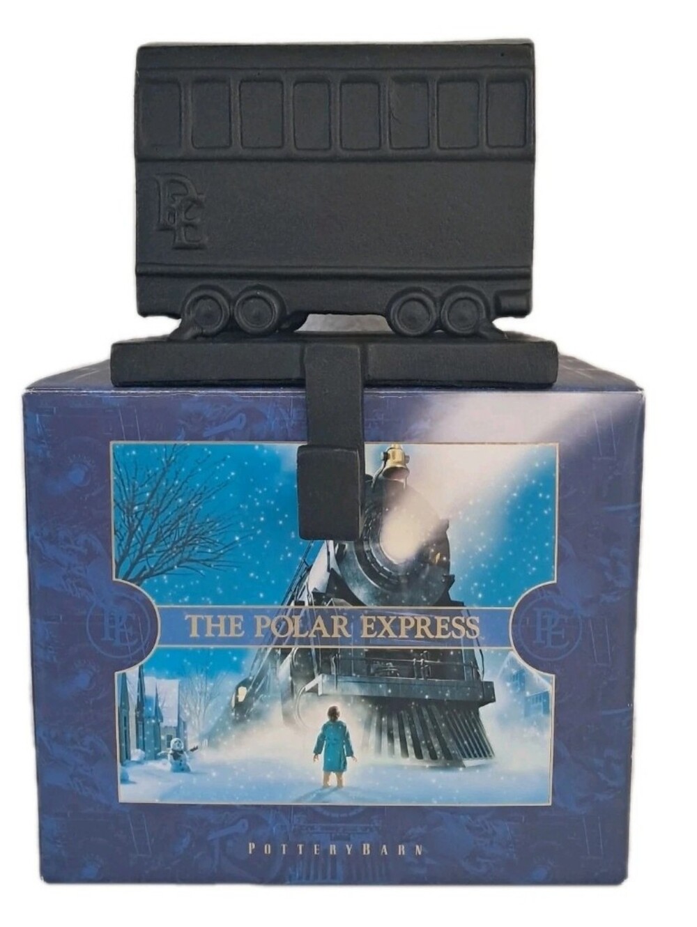 Pottery Barn Polar Express Stocking Holder Train Car Black